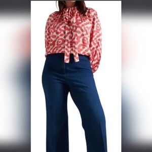 Pari Passu Rosalyn Tunnel Bow Blouse Size D3/16 Office Siren Work Professional